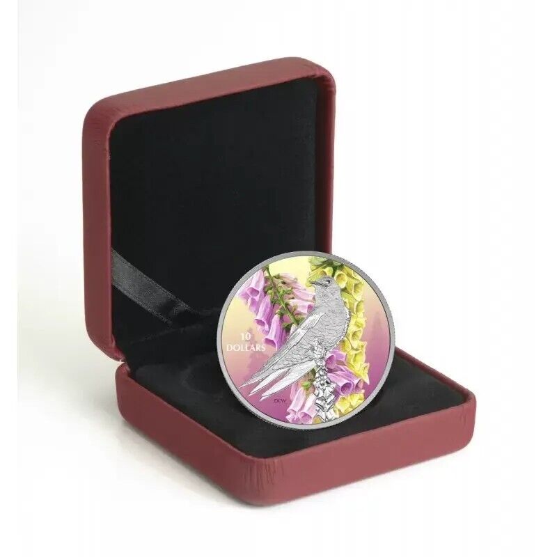 1/2 Oz Silver Coin 2017 $10 Canada Birds Among Nature&#39;s Colors Purple Marin