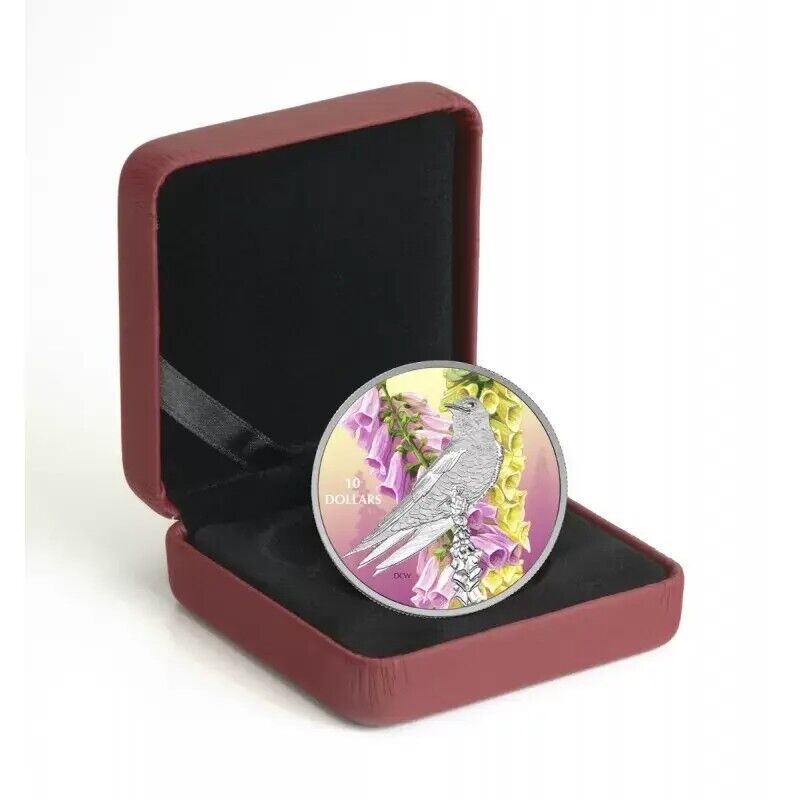 1/2 Oz Silver Coin 2017 $10 Canada Birds Among Nature's Colors Purple Marin