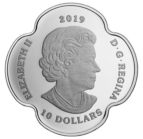 1/2 Oz Silver Coin 2019 $10 Canada Color Proof Remembrance Day Poppy Shape-classypw.com-3