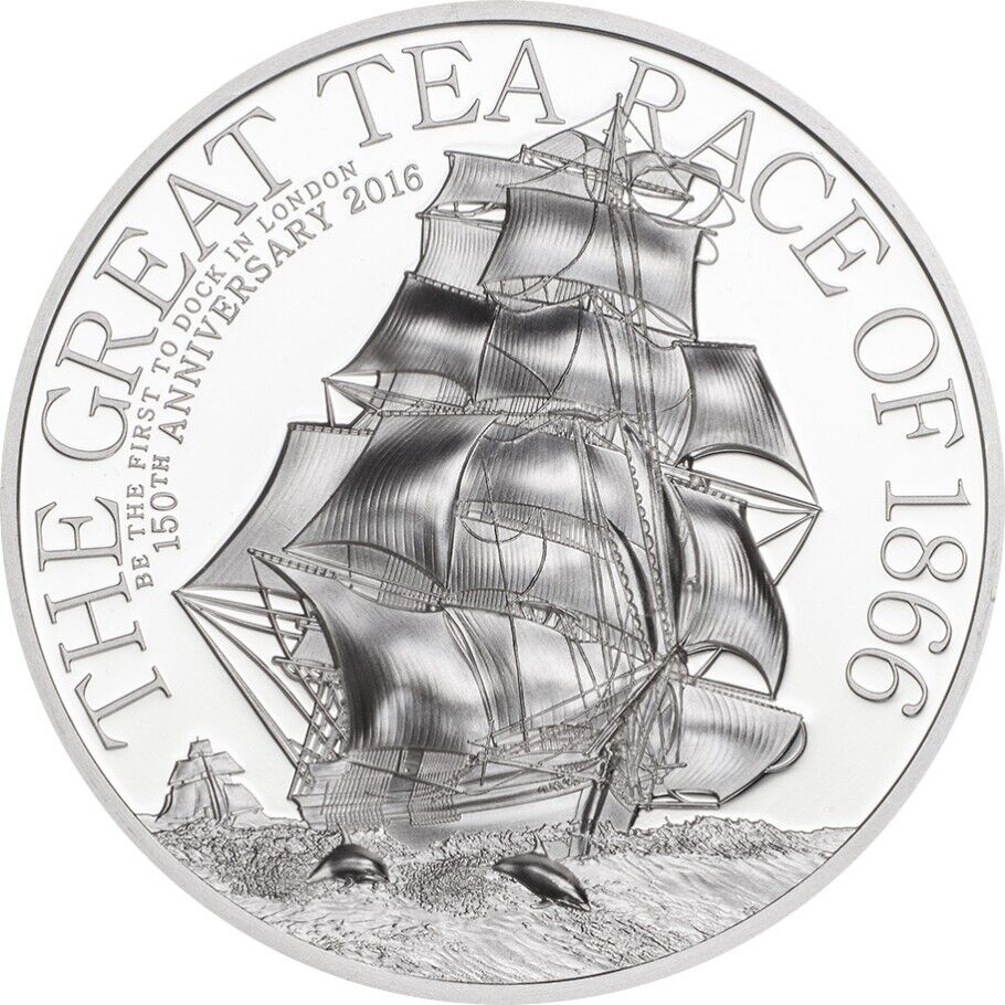 1/2 oz Silver Coin 2016 Cook Islands $2 The Great Tea Race of 1866 Proof Coin-classypw.com-1