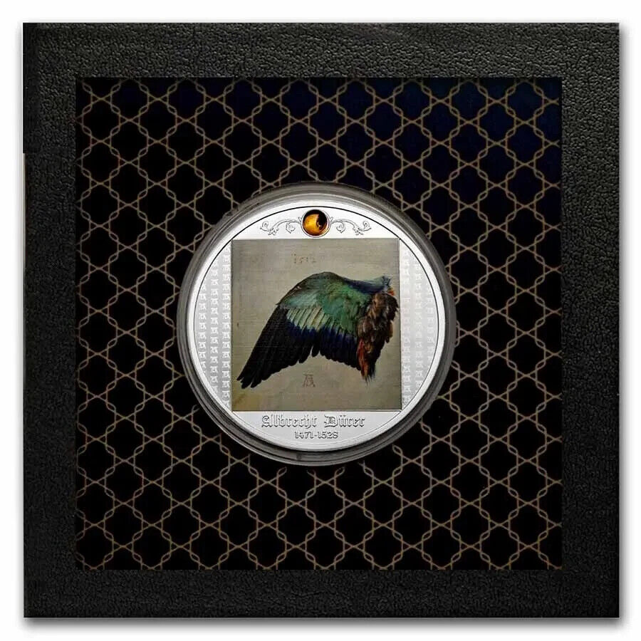 17.50g Silver Coin 2021 Cameroon Albrecht Durer: Wing Of A European Roller-classypw.com-3