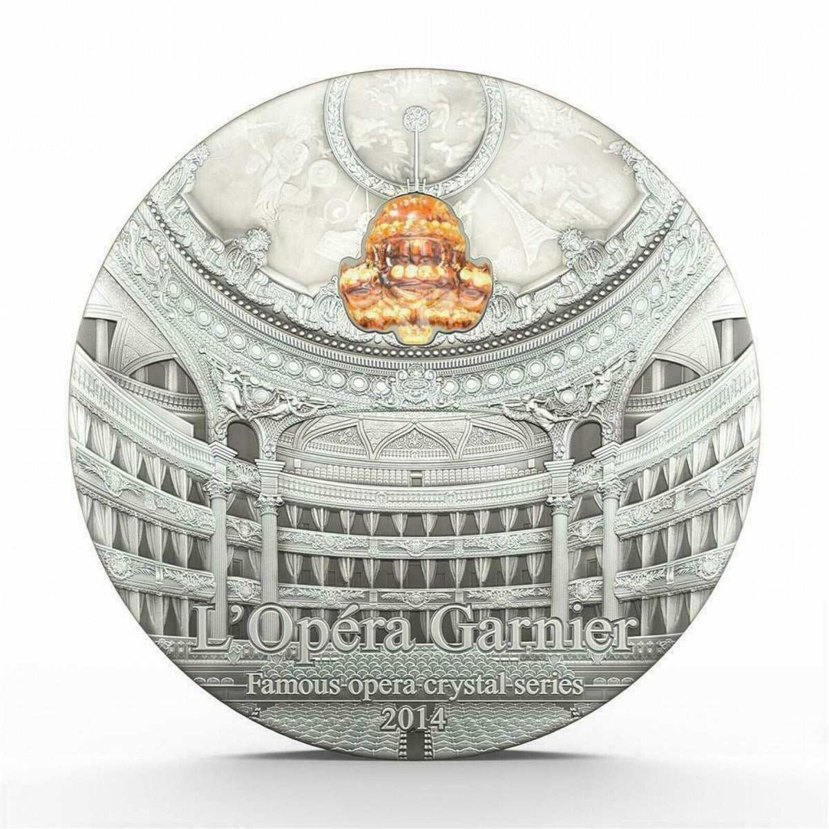 2 Oz Silver Coin 2014 $10 Palau Famous Opera Crystal Series Paris Palais Garnier-classypw.com-1