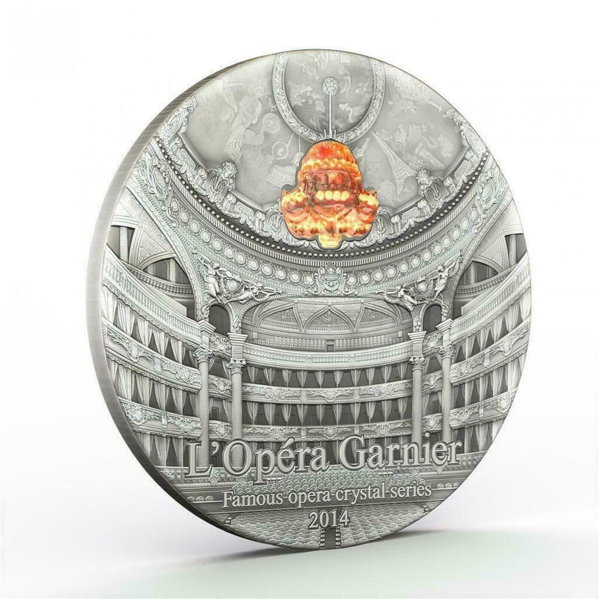 2 Oz Silver Coin 2014 $10 Palau Famous Opera Crystal Series Paris Palais Garnier-classypw.com-3