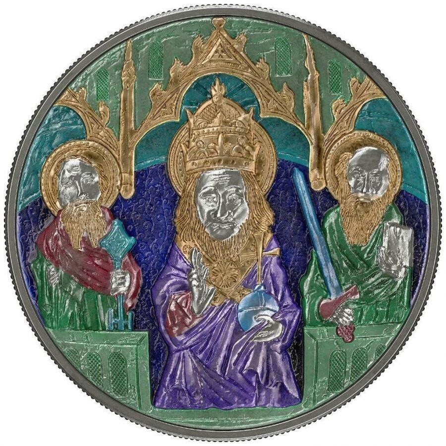 2 Oz Silver Coin 2014 $5 World Heritage - God the Father Religious Coin PAMP 999-classypw.com-1