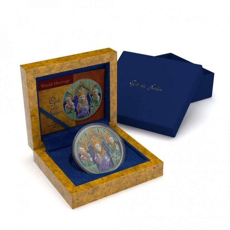 2 Oz Silver Coin 2014 $5 World Heritage - God the Father Religious Coin PAMP 999-classypw.com-4