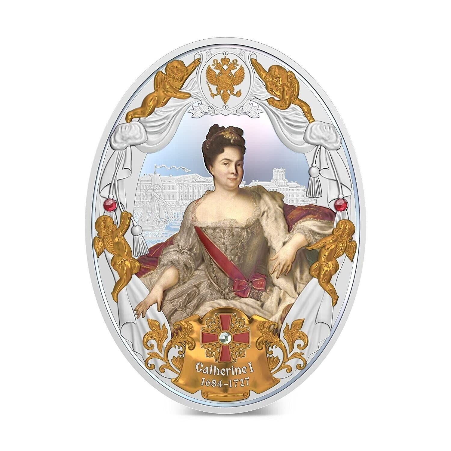 2 Oz Silver Coin 2014 Niue $5 Russian Emperors Proof Coin - Catherine I-classypw.com-2
