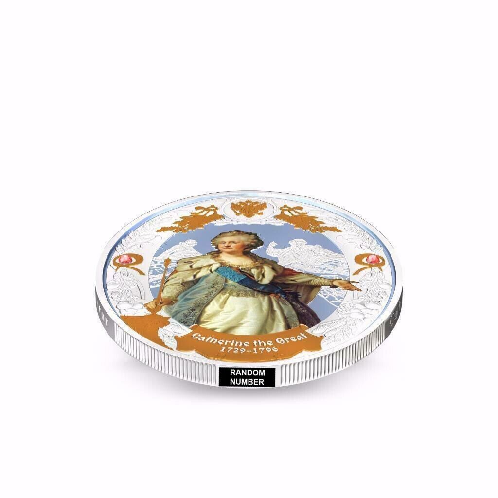 2 Oz Silver Coin 2014 Niue $5 Russian Emperors Proof Coin Catherine II The Great-classypw.com-2