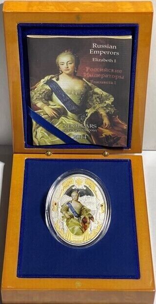 2 Oz Silver Coin 2014 Niue $5 Russian Emperors Proof Coin Elizabeth I 1709-1761-classypw.com-3