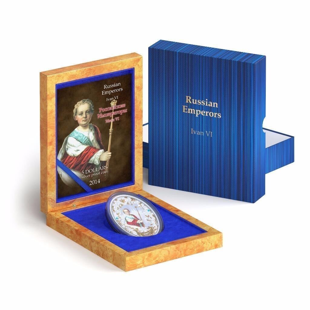 2 Oz Silver Coin 2014 Niue $5 Russian Emperors Proof Coin - Ivan VI-classypw.com-1