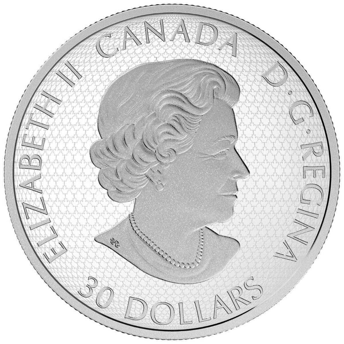 2 Oz Silver Coin 2017 $30 Canada Star Trek Five Captains Picard Kirk Glow Dark