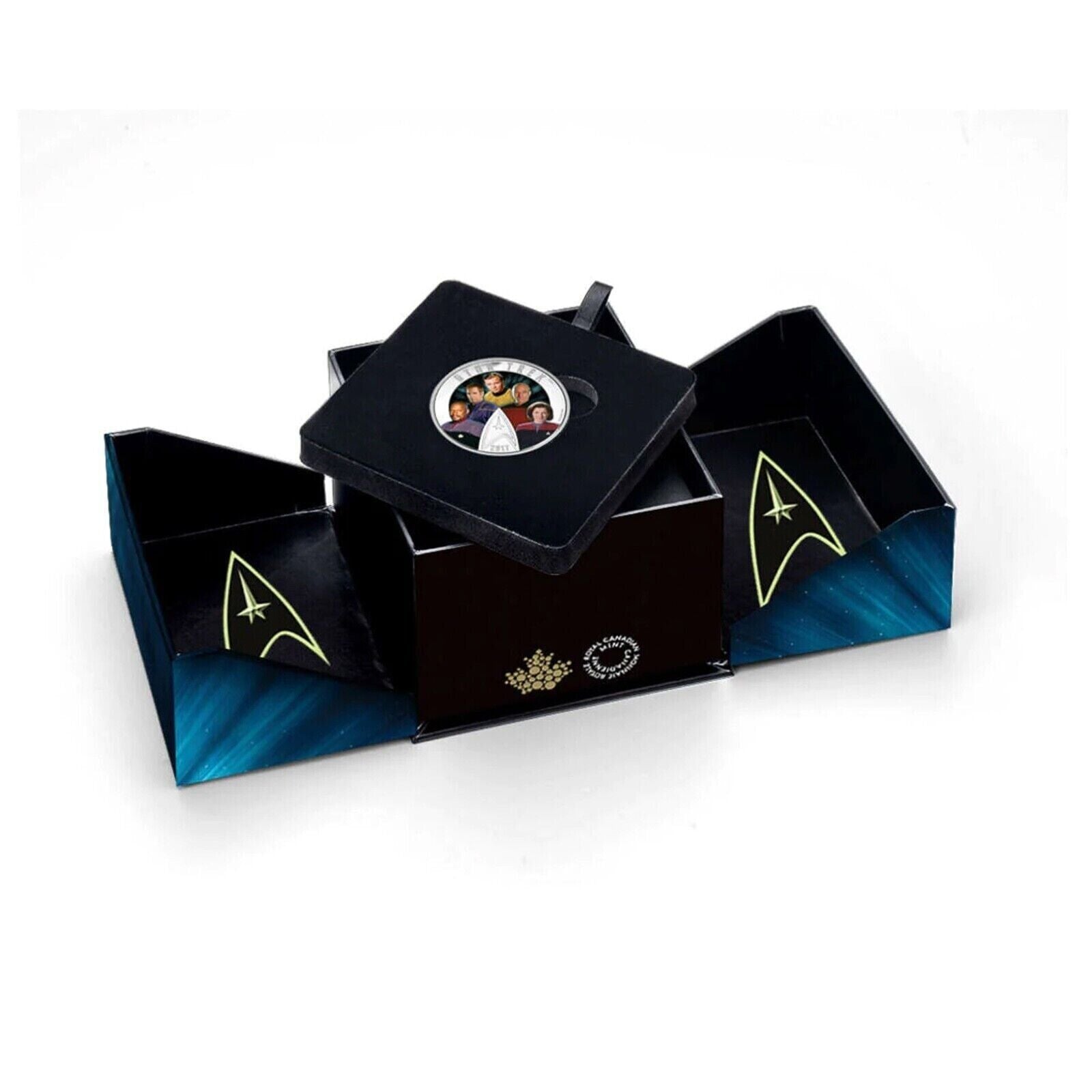 2 Oz Silver Coin 2017 $30 Canada Star Trek Five Captains Picard Kirk Glow Dark