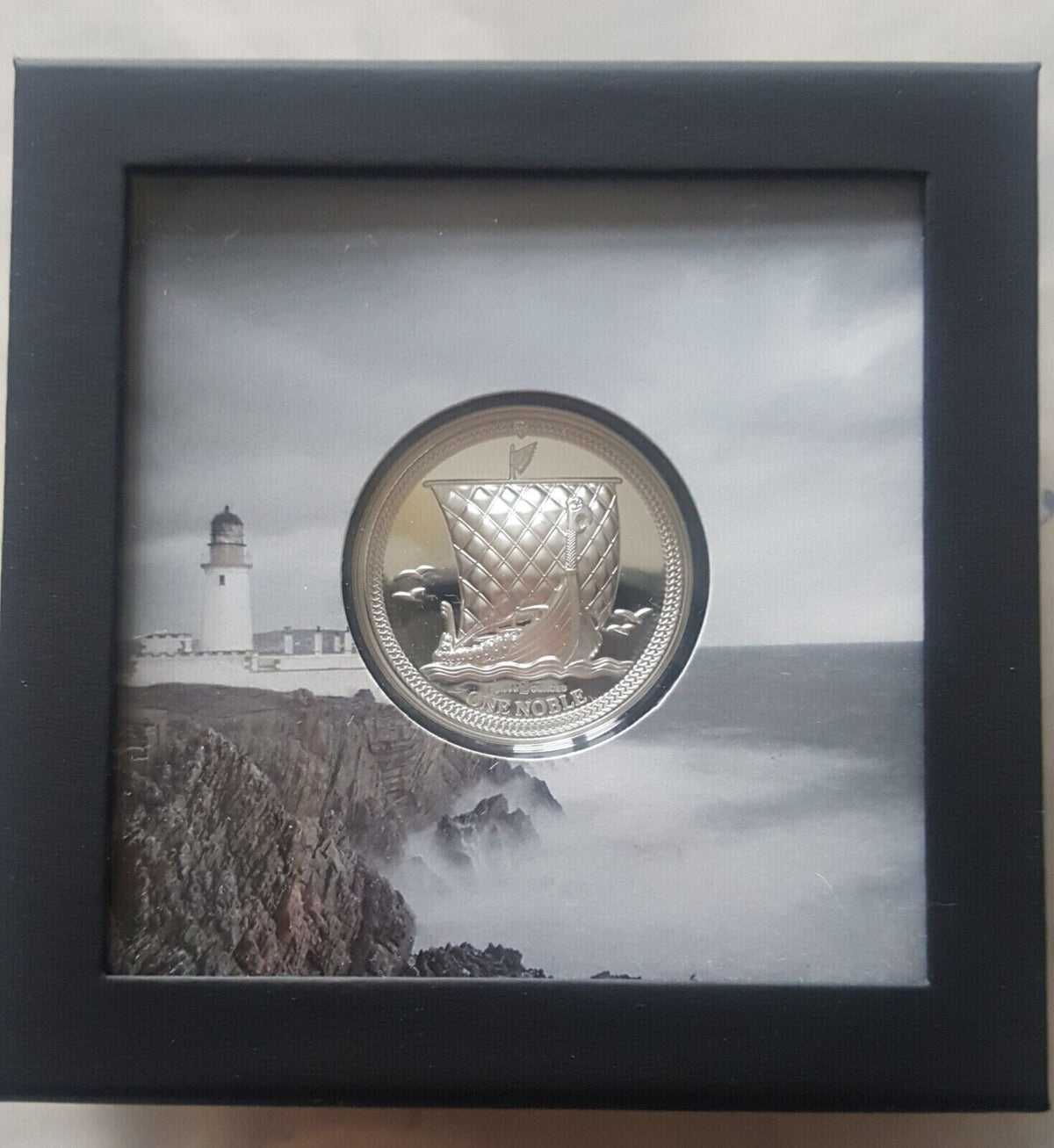 2 Oz Silver Coin 2020 Isle of Man One Noble Piedfort High Relief Proof with Box-classypw.com-1