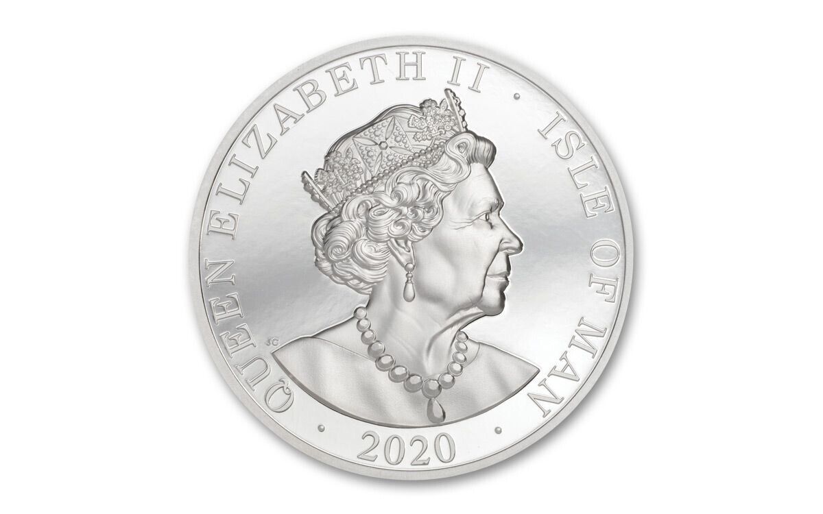2 Oz Silver Coin 2020 Isle of Man One Noble Piedfort High Relief Proof with Box-classypw.com-2