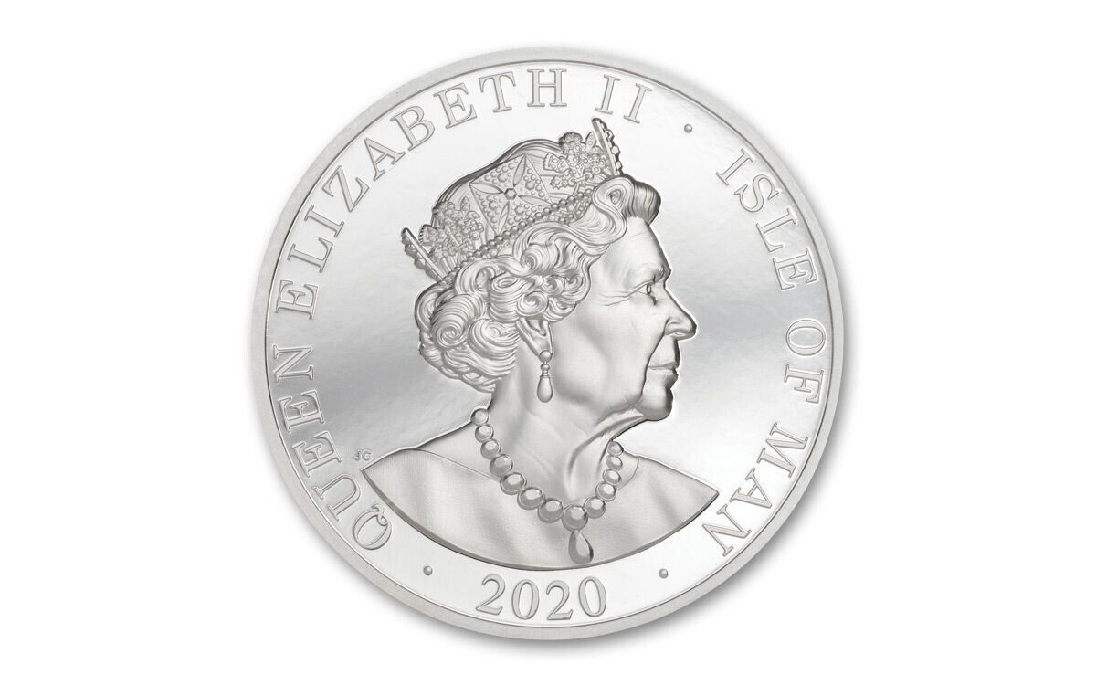 2 Oz Silver Coin 2020 Isle of Man One Noble Piedfort High Relief Proof with Box-classypw.com-1