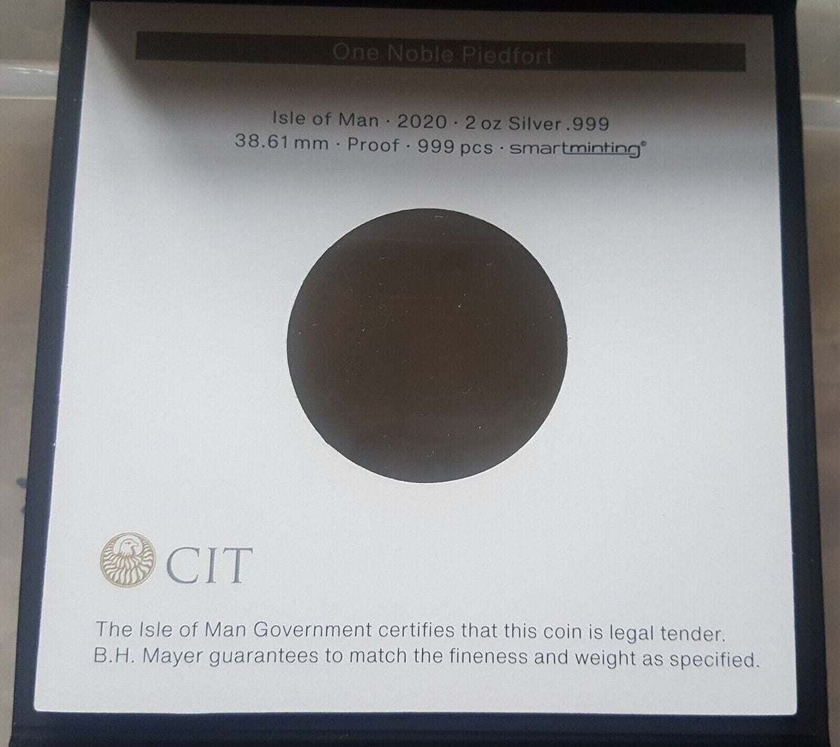 2 Oz Silver Coin 2020 Isle of Man One Noble Piedfort High Relief Proof with Box-classypw.com-5