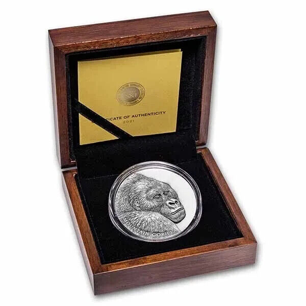 2 Oz Silver Coin 2021 Cameroon 1000 CFA Mountain Gorilla Expressions of Wildlife-classypw.com-4