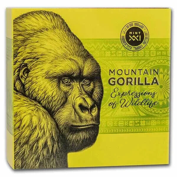 2 Oz Silver Coin 2021 Cameroon 1000 CFA Mountain Gorilla Expressions of Wildlife-classypw.com-5
