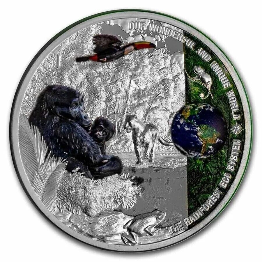2 Oz Silver Coin 2021 Palau $10 Our Rainforest Ecosystems PF 69 Ultra Cameo-classypw.com-5