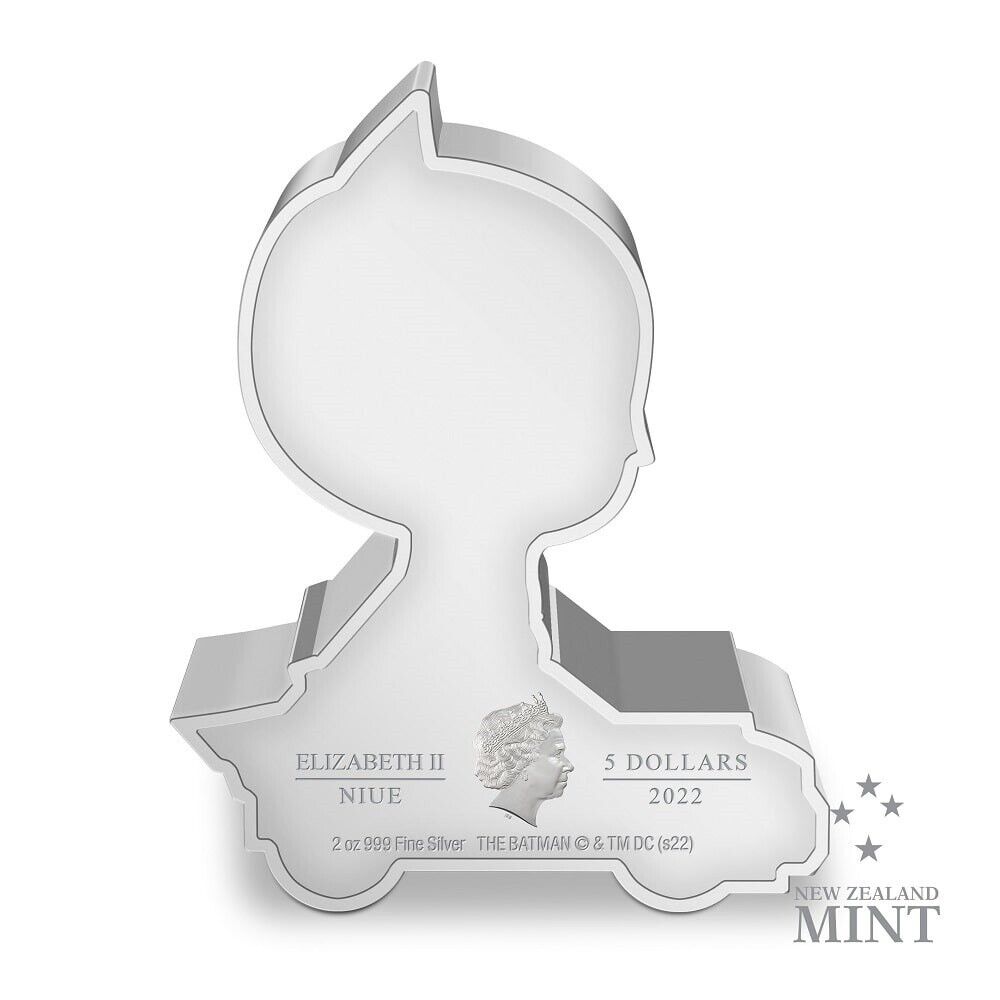 2 Oz Silver Coin 2022 Niue $5 DC Comics Batman Silver Colorized Proof Mega Chibi