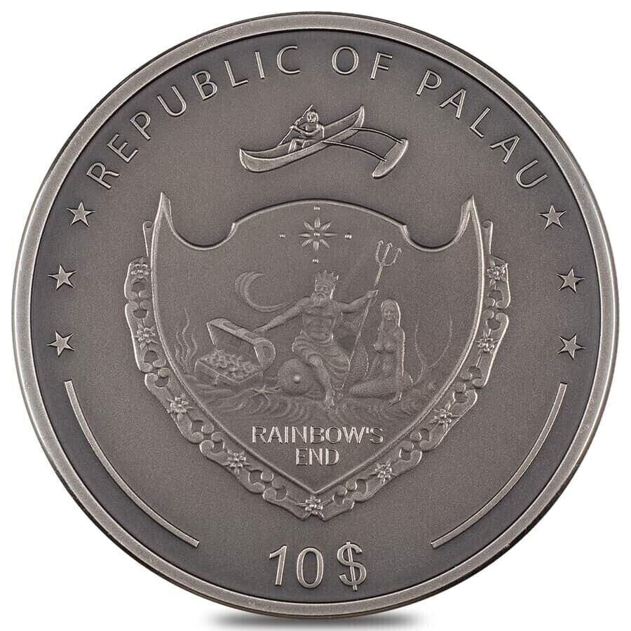 2 Oz Silver Coin 2022 Palau $10 Daydreamer - Future Antiqued High Relief-classypw.com-3