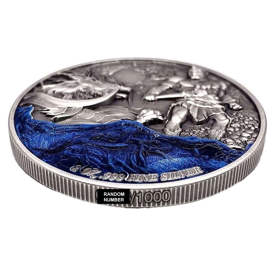 2 Oz Silver Coin 2023 Chad 10000 CFA Mythical Creatures Dragon and Cyclops
