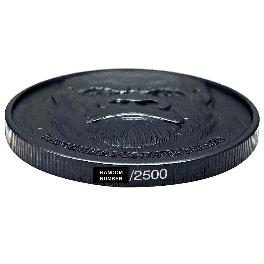 2 Oz Silver Coin 2023 Chad 10000 Francs CFA Black Gorilla High Relief Coin