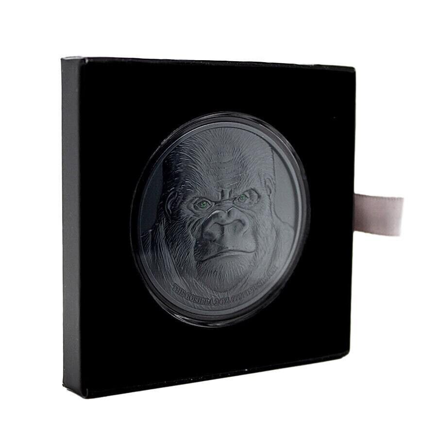 2 Oz Silver Coin 2023 Chad 10000 Francs CFA Black Gorilla High Relief Coin