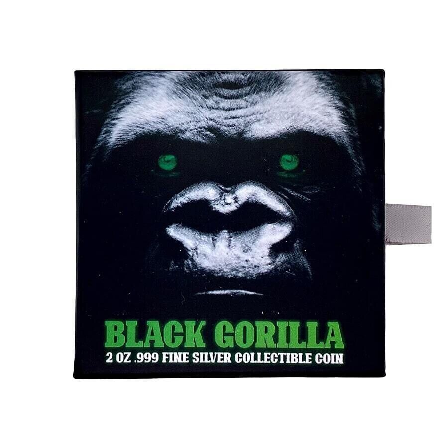 2 Oz Silver Coin 2023 Chad 10000 Francs CFA Black Gorilla High Relief Coin