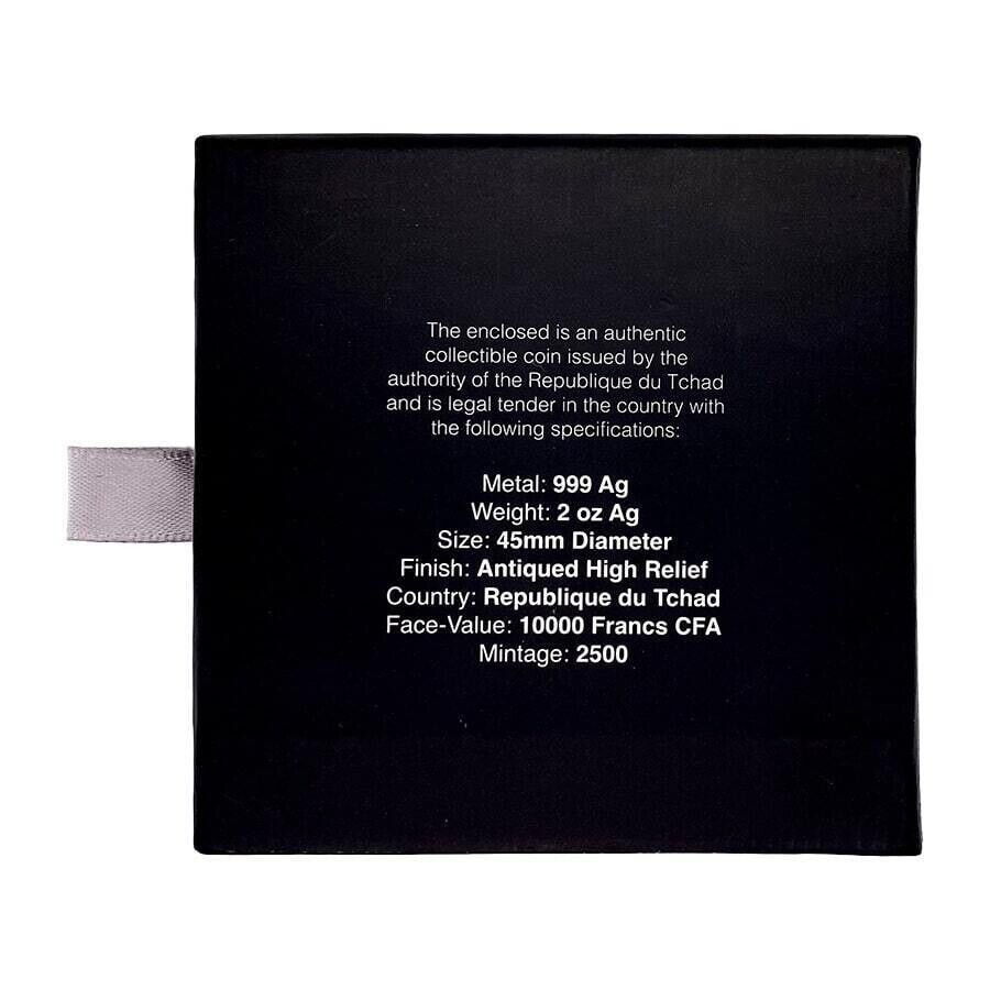 2 Oz Silver Coin 2023 Chad 10000 Francs CFA Black Gorilla High Relief Coin