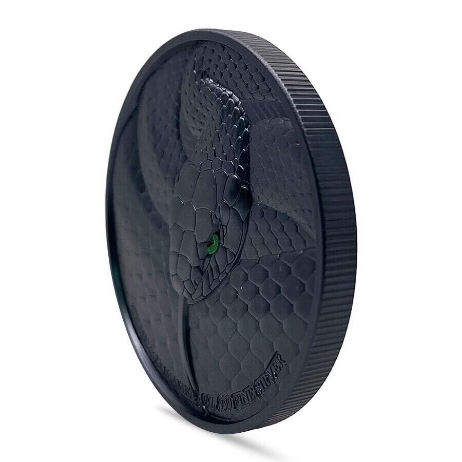 2 Oz Silver Coin 2023 Chad 10000 Francs CFA Black Mamba High Relief Coin