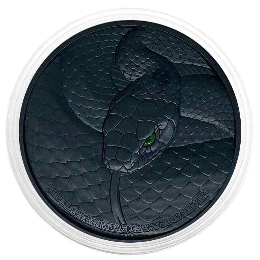 2 Oz Silver Coin 2023 Chad 10000 Francs CFA Black Mamba High Relief Coin