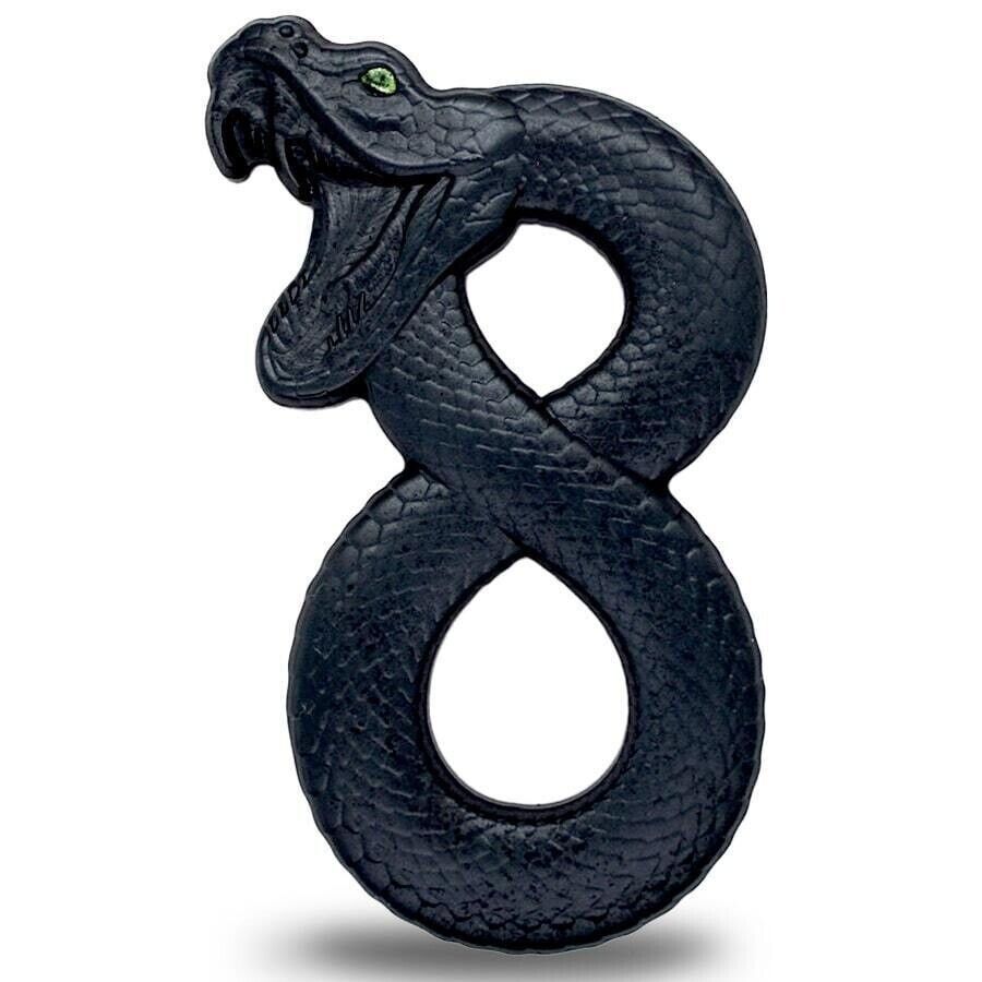 2 Oz Silver Coin 2023 Chad 5000 Francs CFA Black Mamba Figure Eight Snake Shaped
