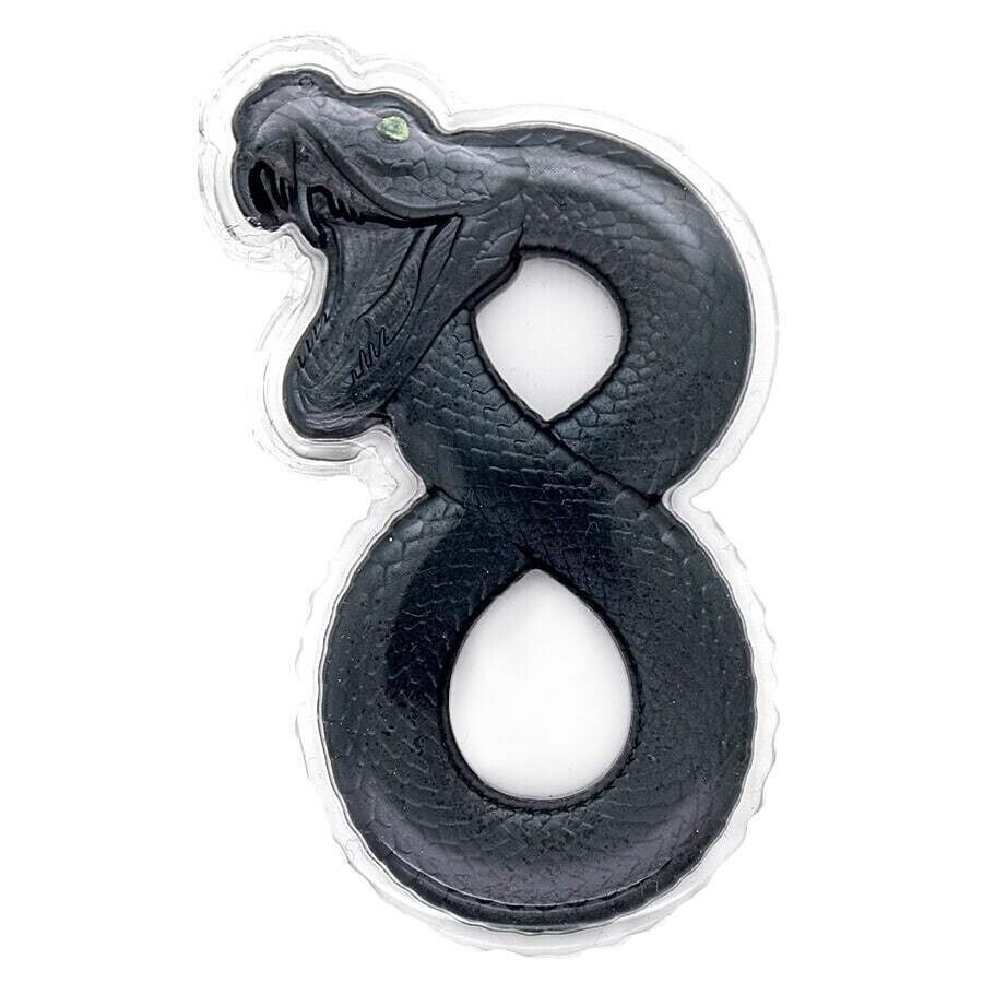 2 Oz Silver Coin 2023 Chad 5000 Francs CFA Black Mamba Figure Eight Snake Shaped