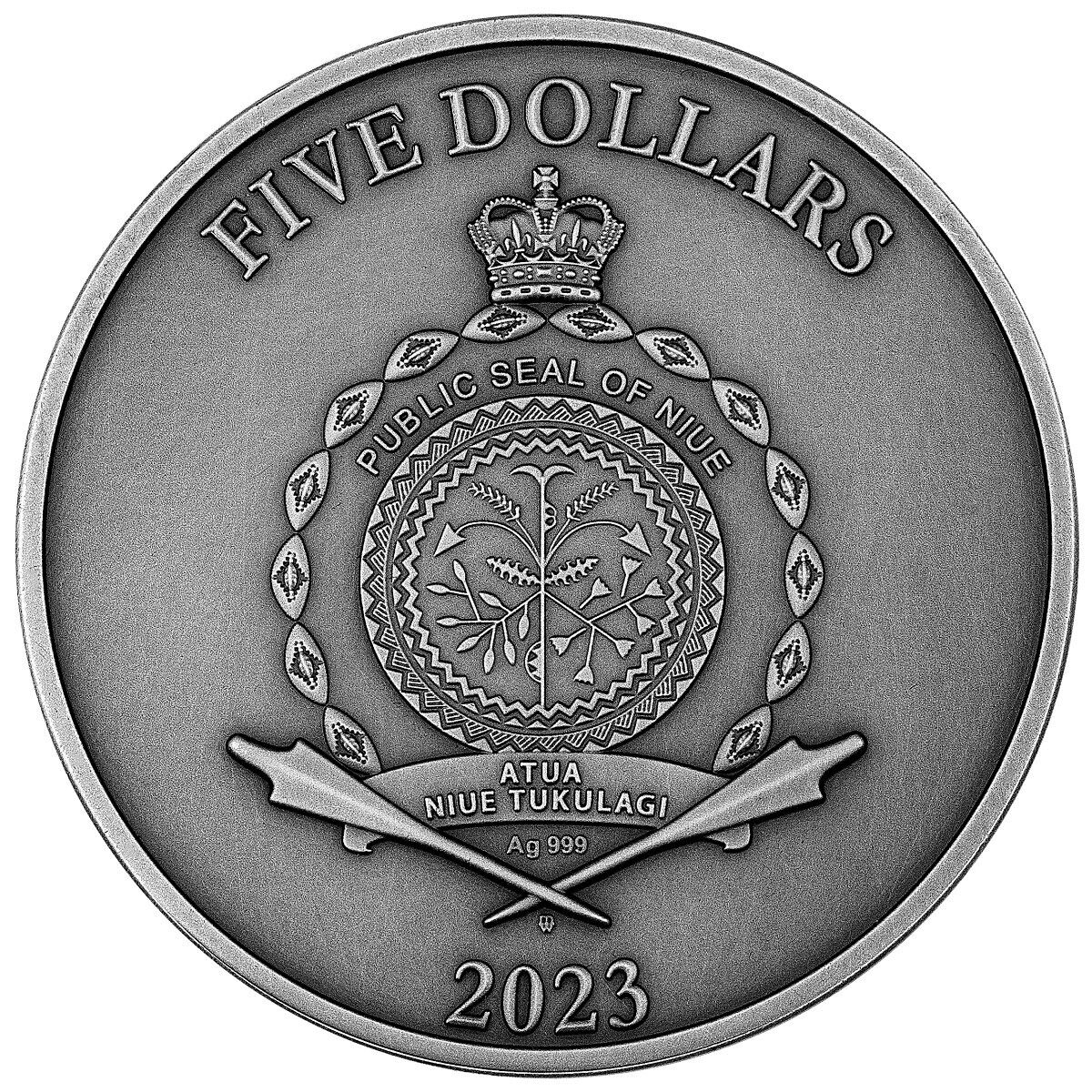 2 Oz Silver Coin 2023 Niue $5 Digitally Printed with Amber Insert Nature Bee-classypw.com-2