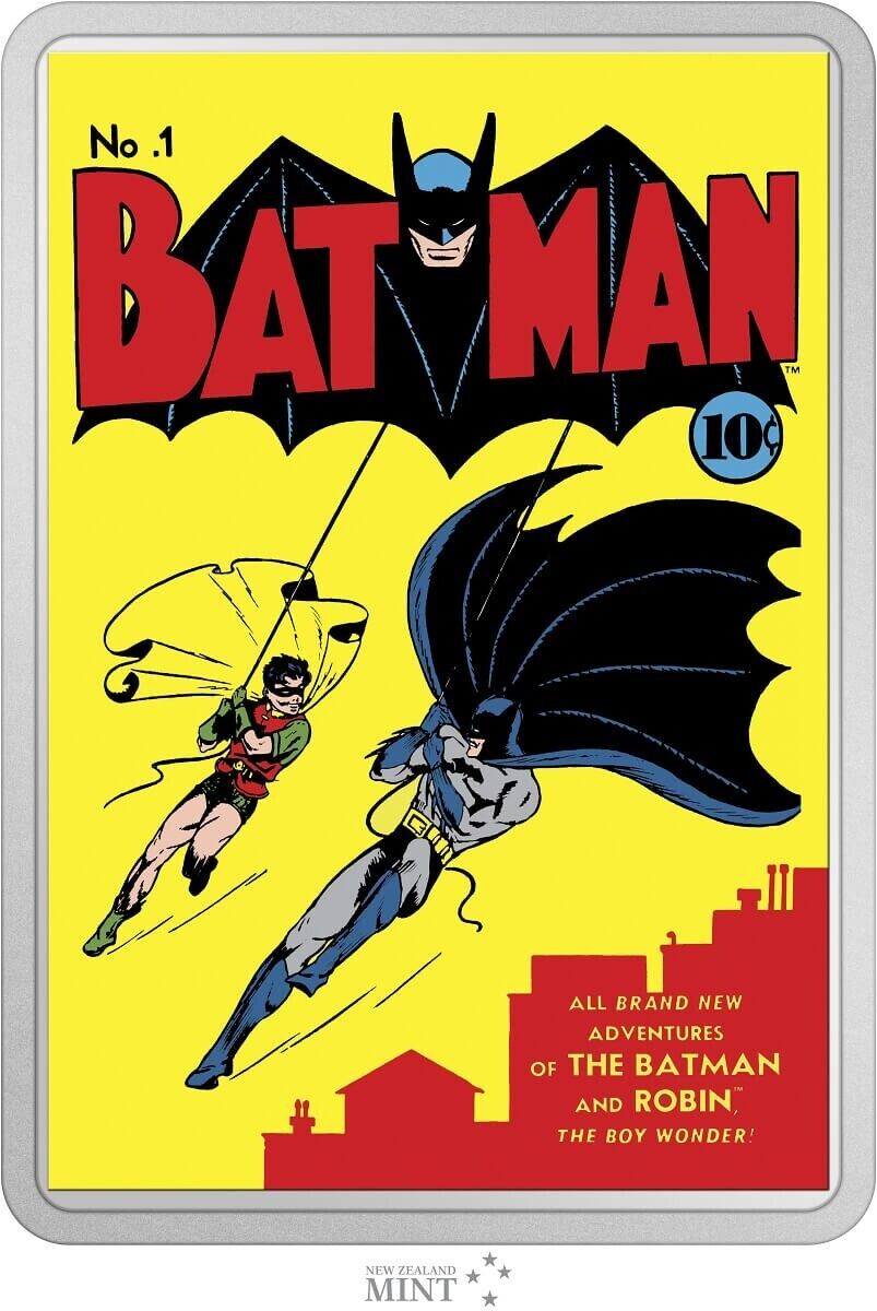 2 Oz Silver Coin 2023 Niue DC Comics Comix Batman #1 Colorized Proof Coin