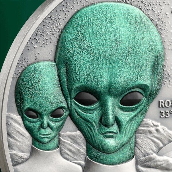 2 Oz Silver Coin 2024 Cameroon Interstellar Phenomena Roswell UFO Incident Alien-classypw.com-5