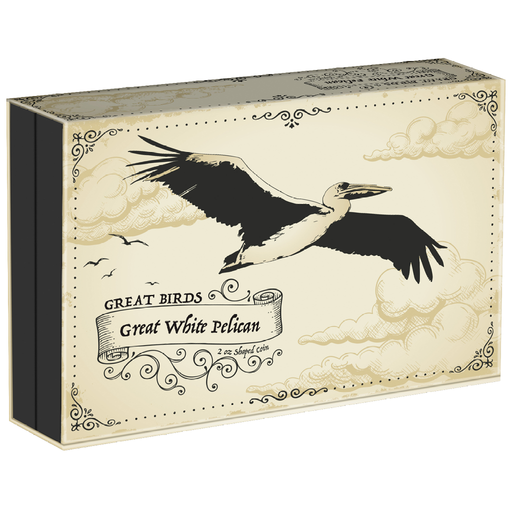 2 Oz Silver Coin 2024 Niue $5 Great Birds Great White Pelican Shaped Coin