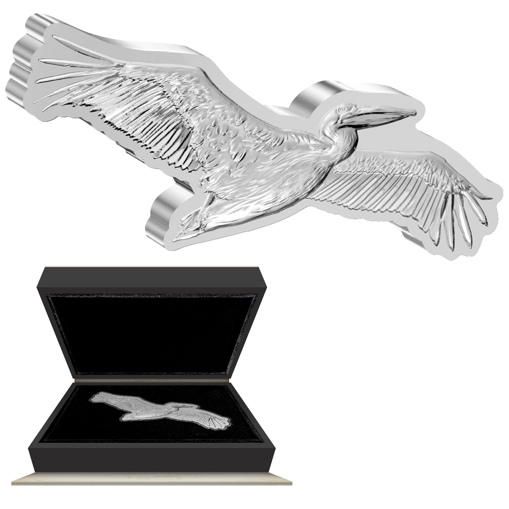 2 Oz Silver Coin 2024 Niue $5 Great Birds Great White Pelican Shaped Coin