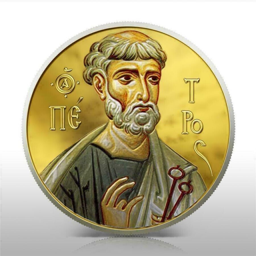 2 X 1 Oz Silver Coin 2010 $2 Orthodox Shrines - Apostles Peter &amp; Paul Gilded set-classypw.com-3