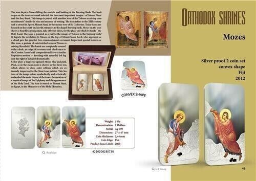 2 X 1 Oz Silver Coin 2012 $2 Orthodox Shrines - Mozes Moses Silver Proof Set-classypw.com-5