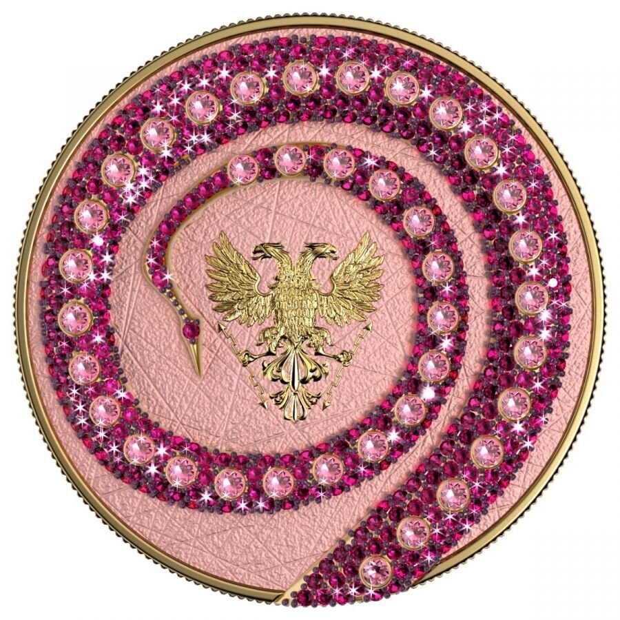 2 X 1 Oz Silver Coin 2020 5 Mark Fafnir Set - Blue Pink No 3 Big Dots Crystals-classypw.com-6