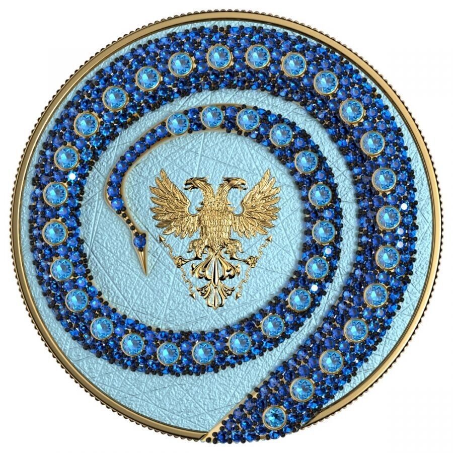 2 X 1 Oz Silver Coin 2020 5 Mark Fafnir Set - Blue Pink No 3 Big Dots Crystals-classypw.com-8