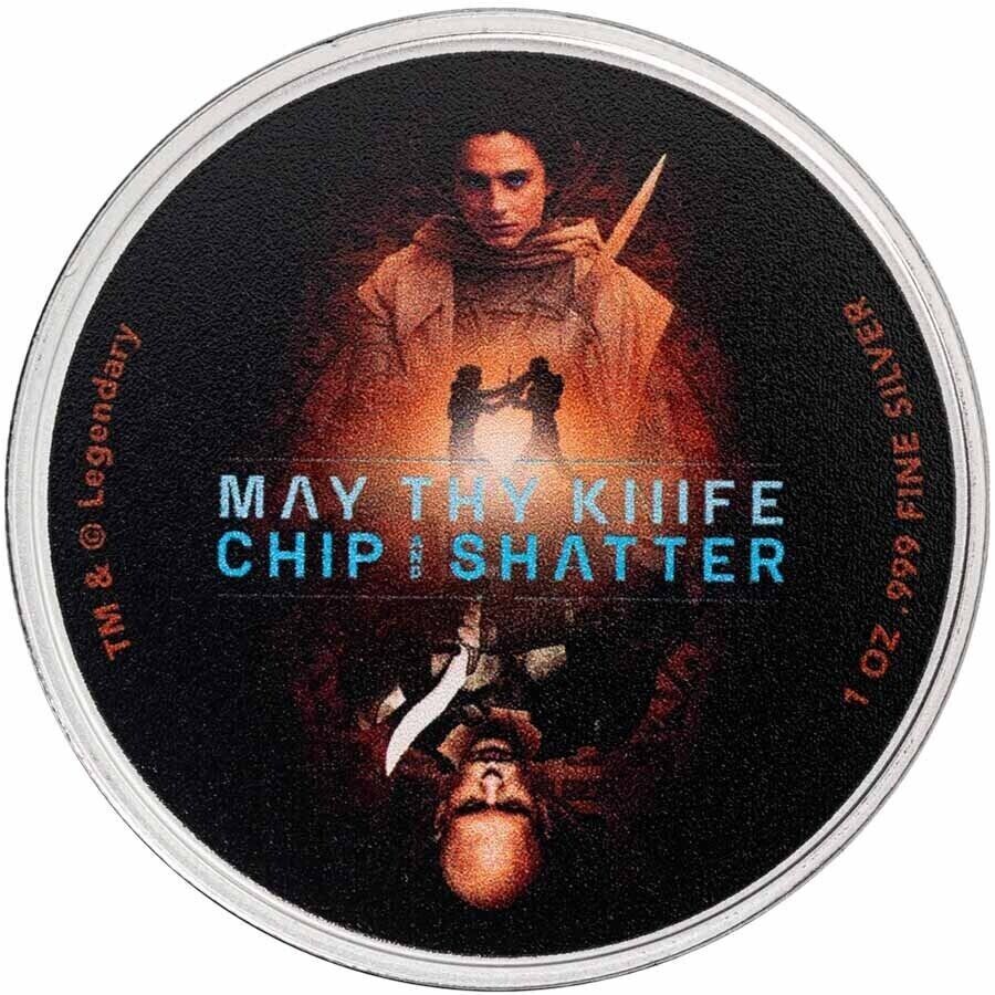 2 X 1 Oz Silver Coin 2044 DUNE 2 2-Coin Colorized Paul/Feyd Fighter Set COA #1