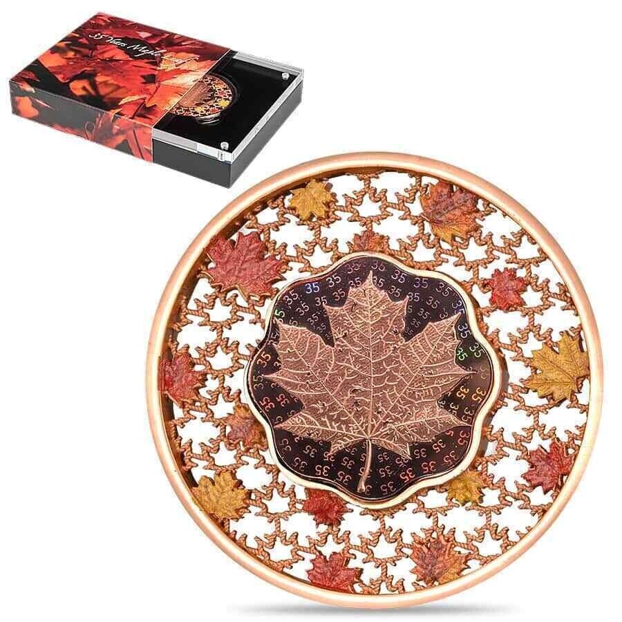 2 oz Silver Coin 2023 Solomon Islands $5 35 YearsMaple Leaf Filigree