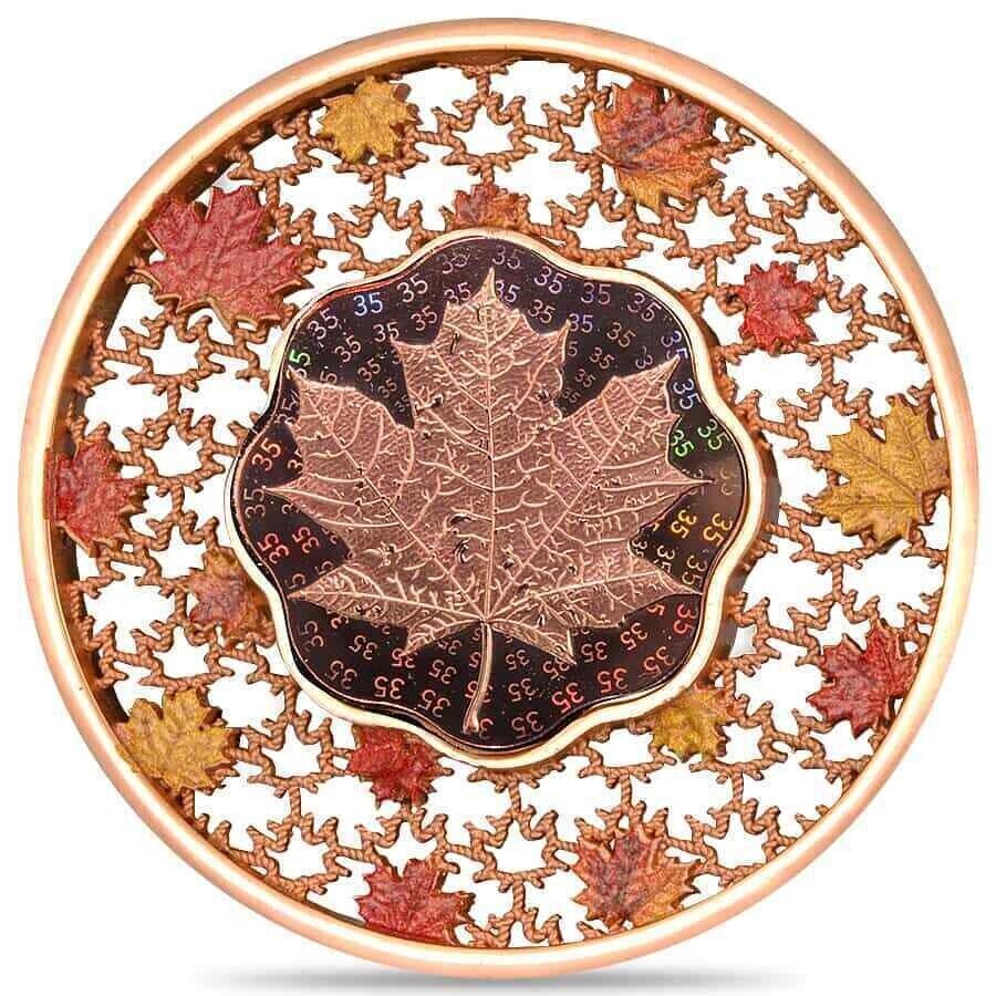 2 oz Silver Coin 2023 Solomon Islands $5 35 YearsMaple Leaf Filigree