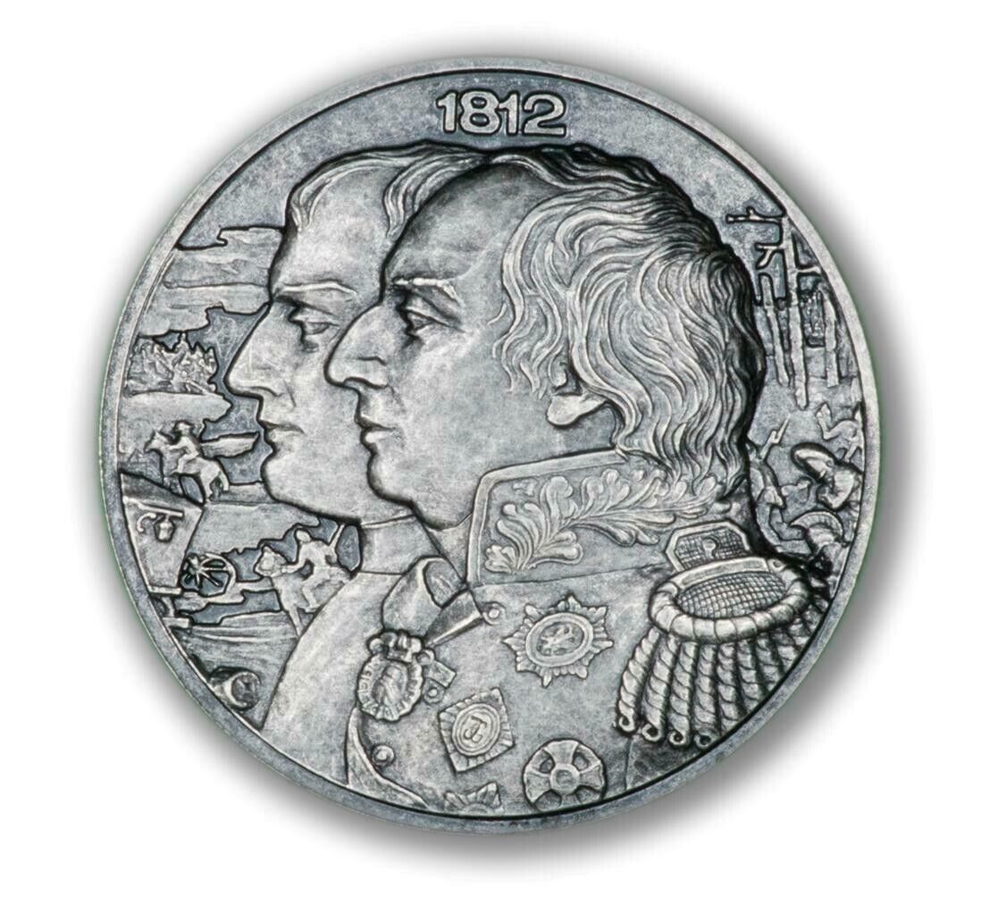 2 x 2oz Silver Coins 2012 Niue $5 War of 1812 - Napoleon &amp; Kutuzov Antique Set-classypw.com-3