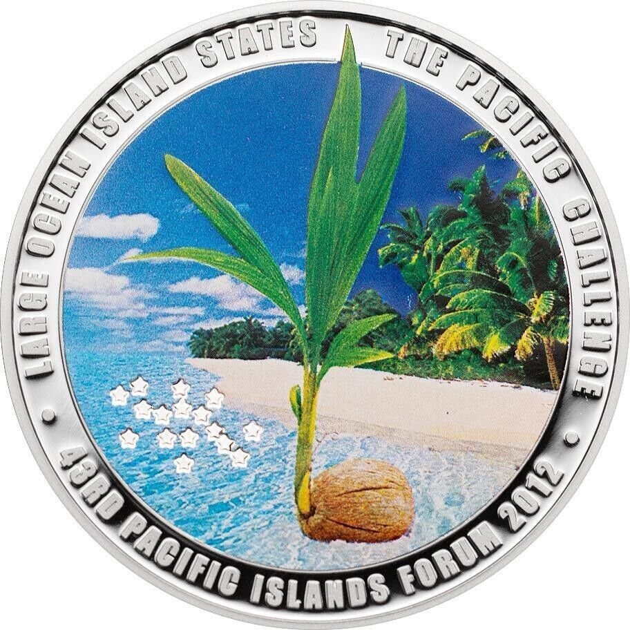 20g Silver Coin 2012 $5 Cook Islands The Pacific Challenge Islands Forum Coconut-classypw.com-1