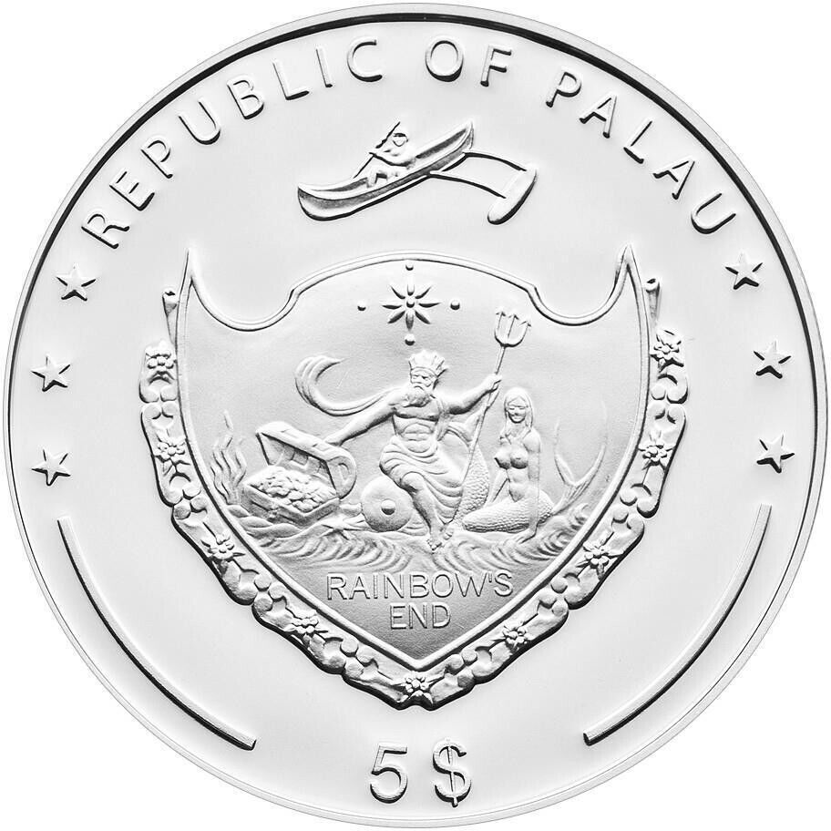 20g Silver Coin 2012 $5 Palau Plush Color Swiss Embroidery - My Lovely Bear-classypw.com-3