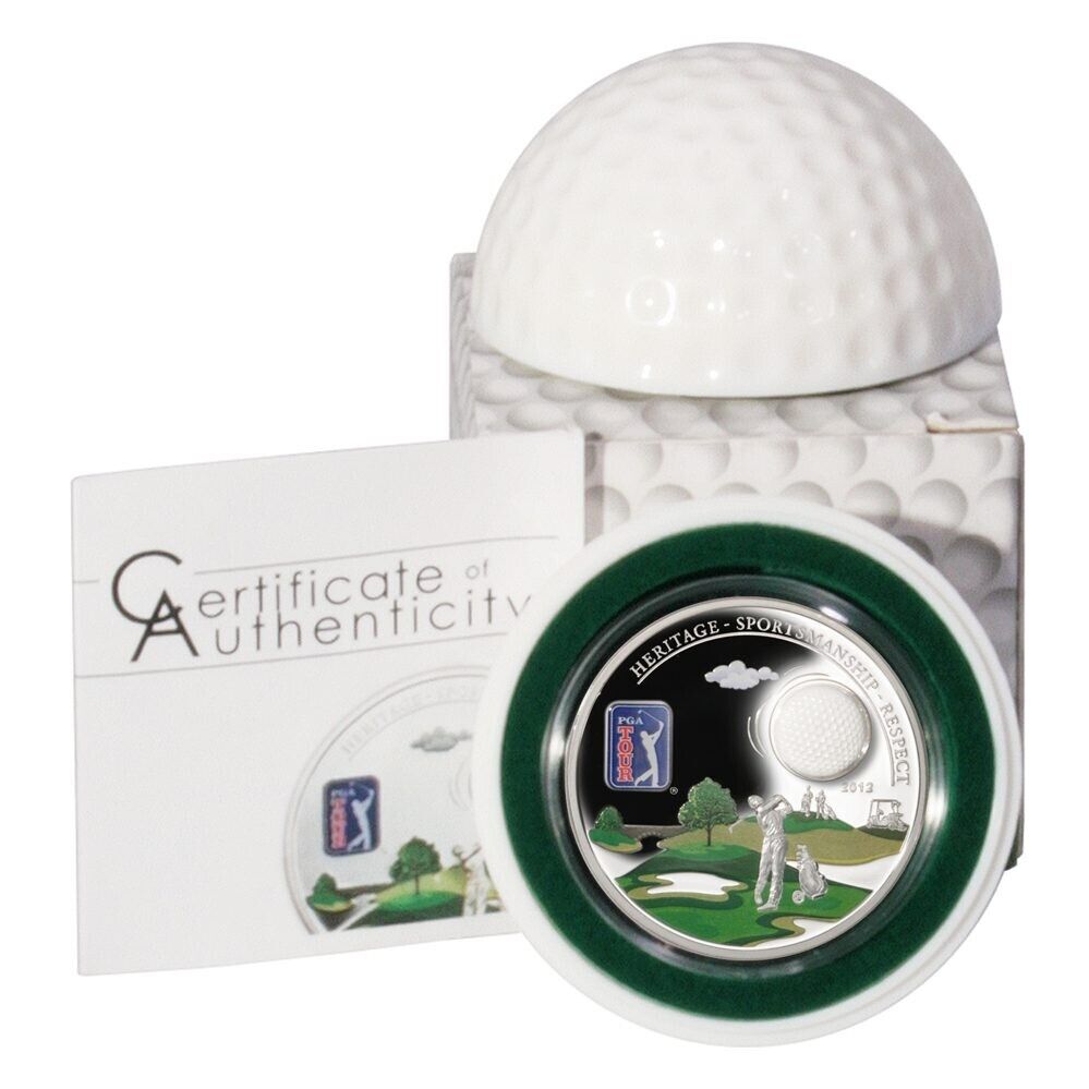20g Silver Coin 2012 Cook Islands $5 PGA Tour with 3D Golf Ball marble insert-classypw.com-4