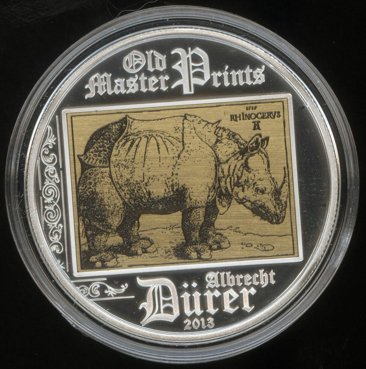 20g Silver Coin 2013 $5 Cook Islands Rhinoceros Albrecht Durer Old Master Prints-classypw.com-1